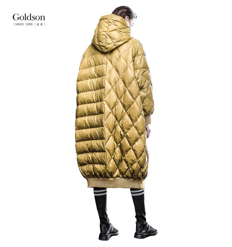Wholesale New Fashion Winter Down Puffer Parka for Ladies Waterproof Reversible Hooded Jacket with Long Length Windproof Feature