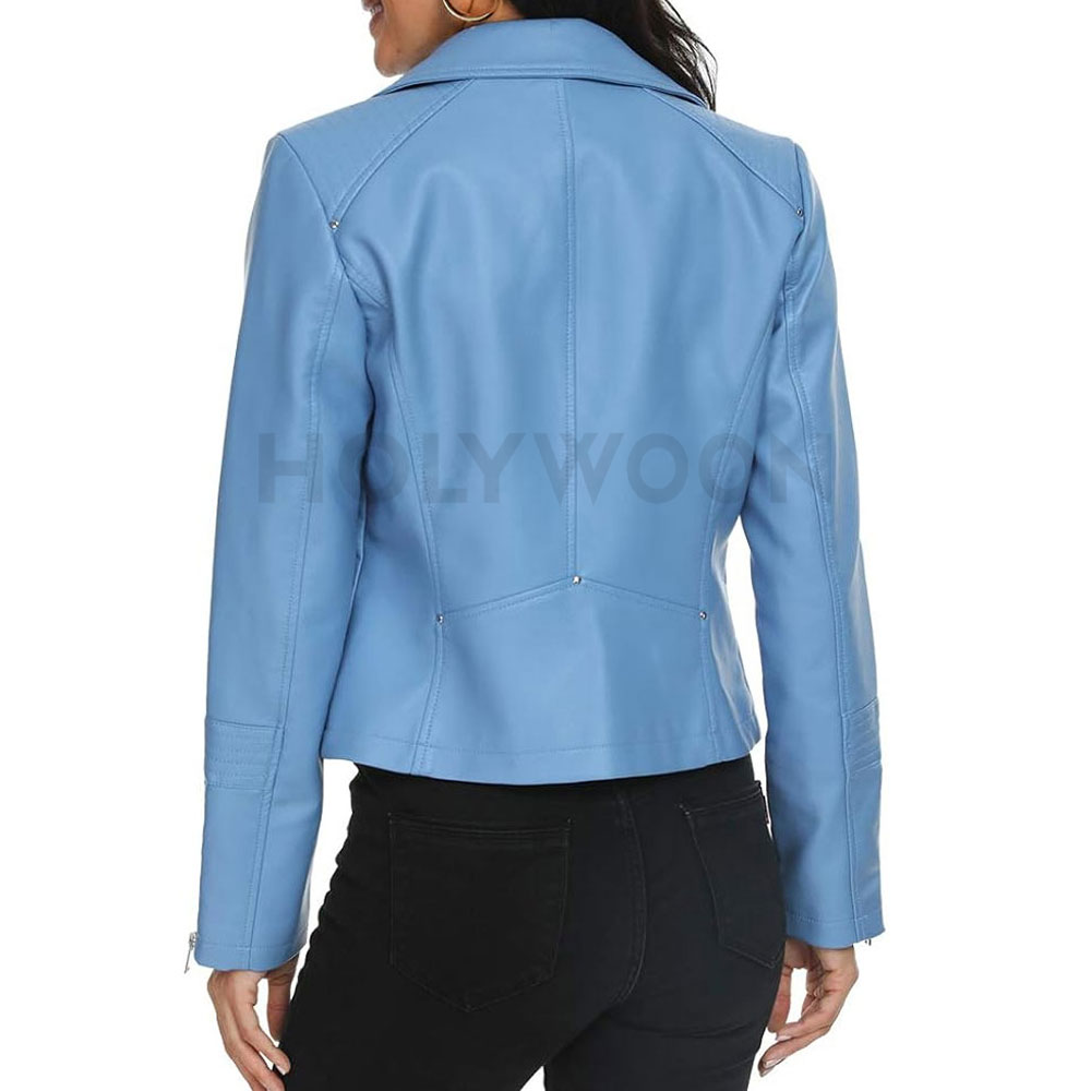 Fashion Women's Solid Woven Leather Jacket Lightweight &amp; Waterproof Classic Design Long Sleeve Casual Winter