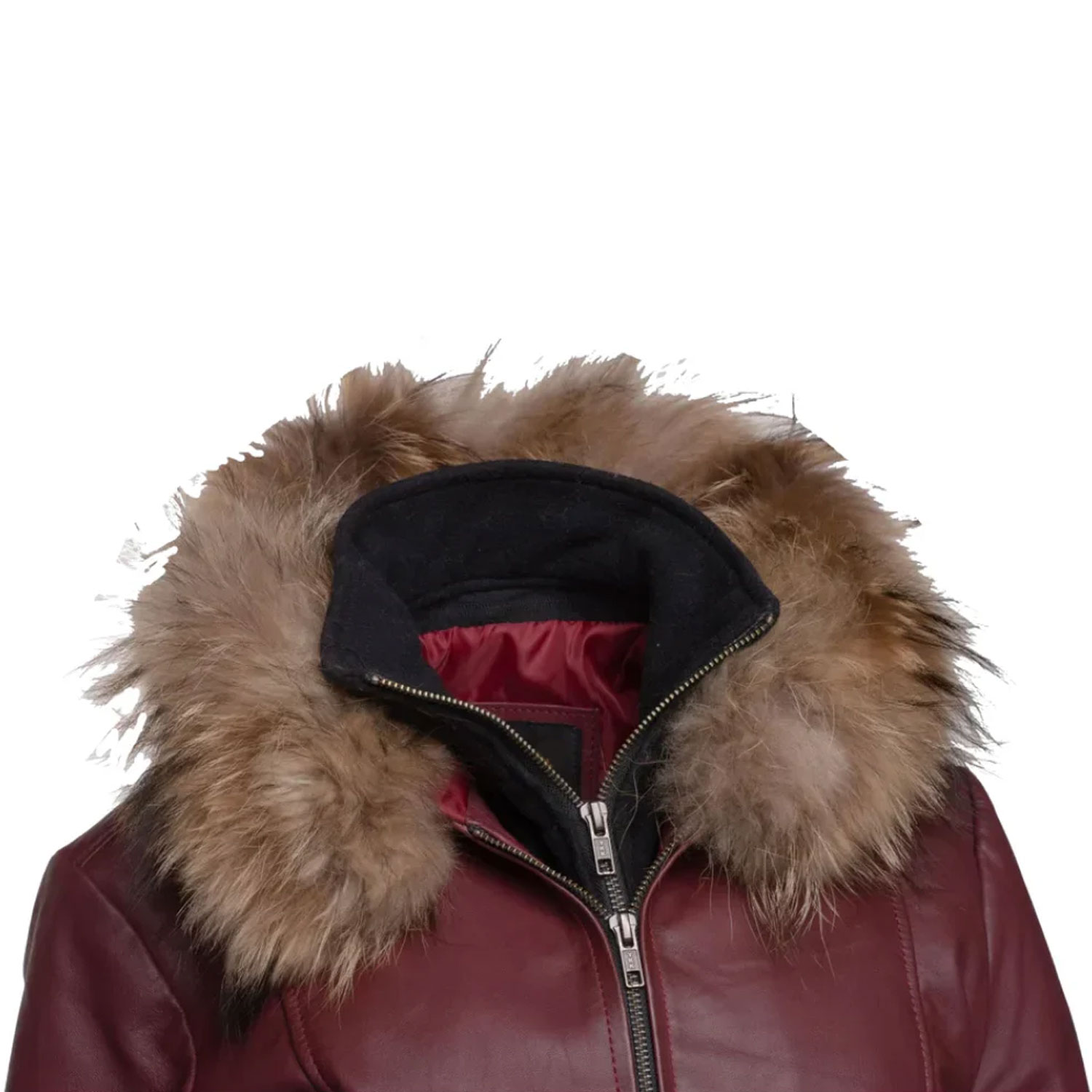 Customized Women's Leather Jacket Long Coat 3/4 Length Double Breasted Genuine Leather Knitted Cotton Lining Hooded