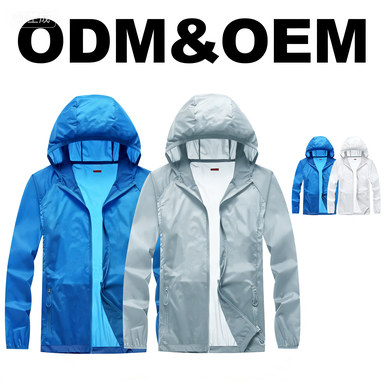 Unisex UPF 50+ Water Resistant Skin Coat with Custom Logo-Lightweight Thin Quick-Dry Windbreaker for Men &amp; Women Hiking