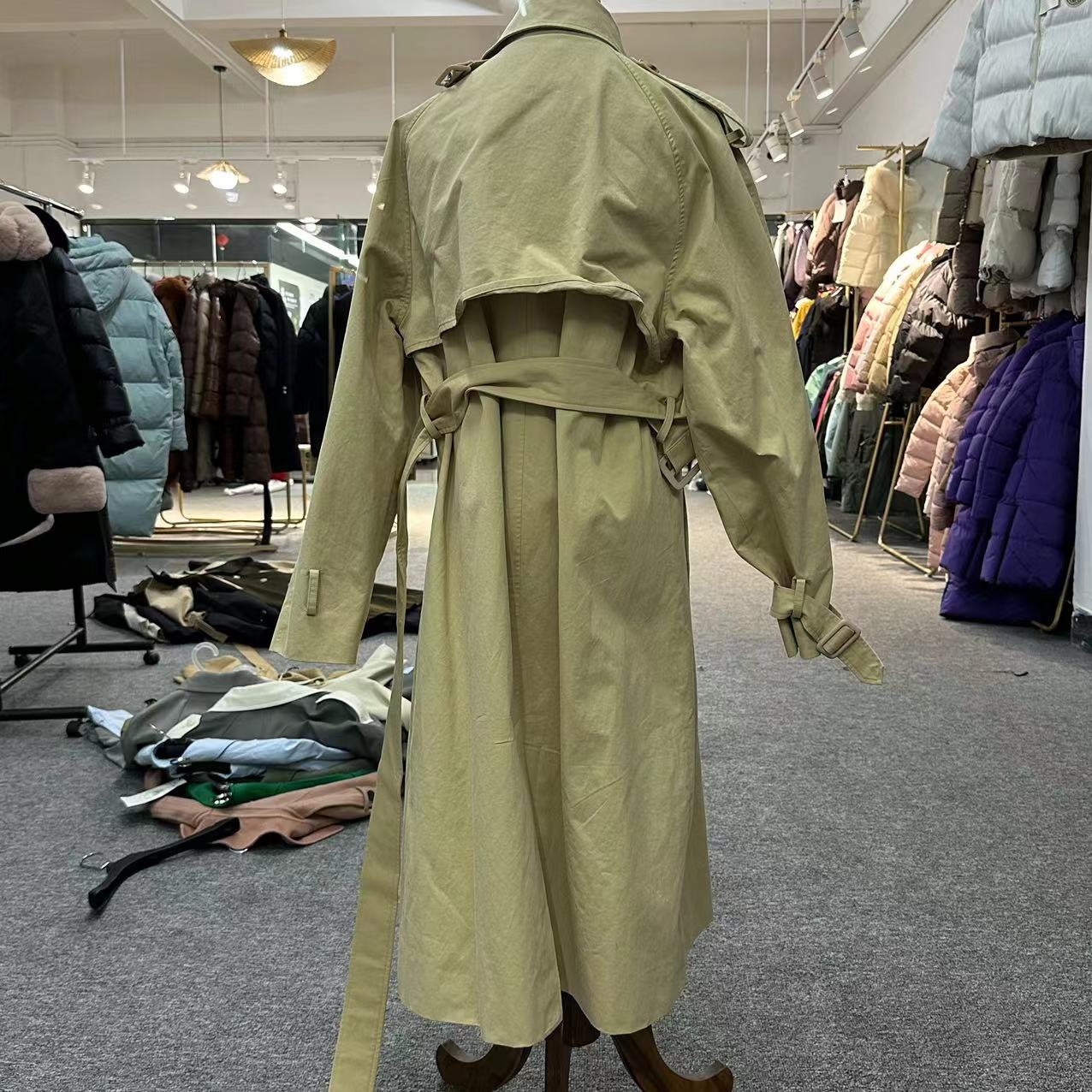 Women's Stylish Long Trench Coats New Casual Mid-Length Cape Windbreaker with Cotton Filling Breathable Design Jacket