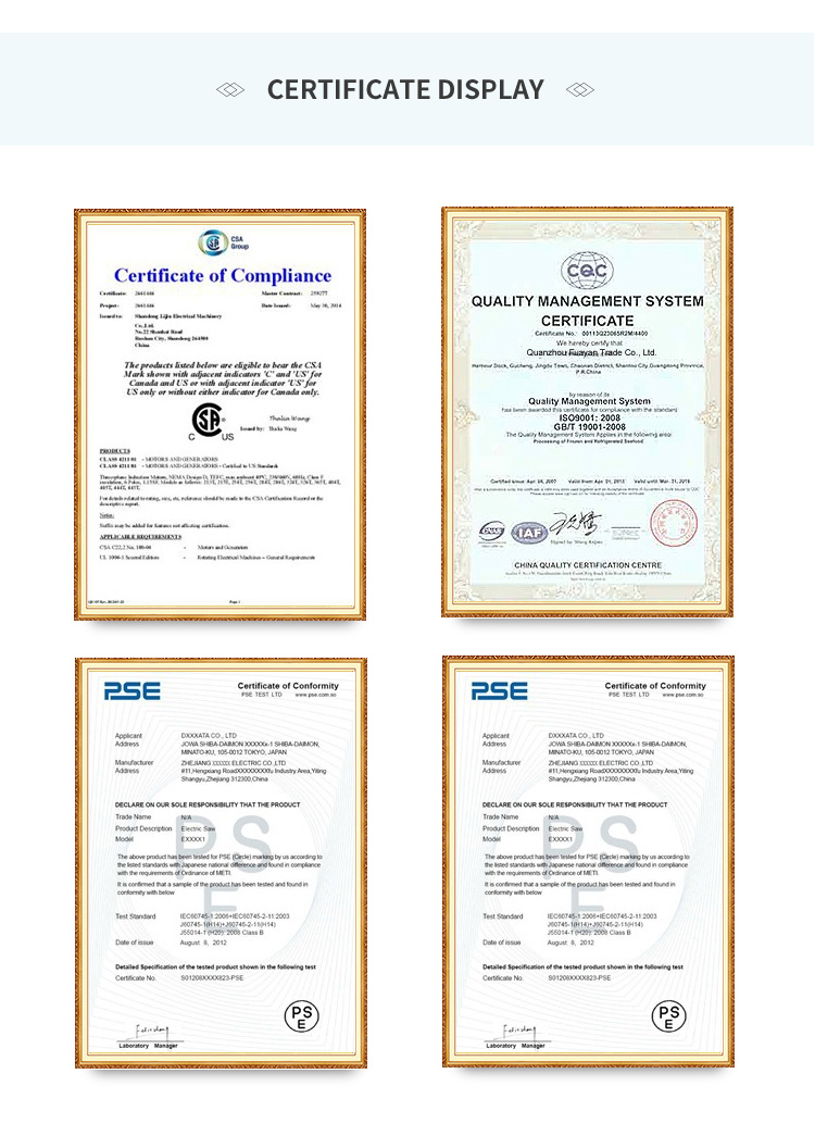 Certifications