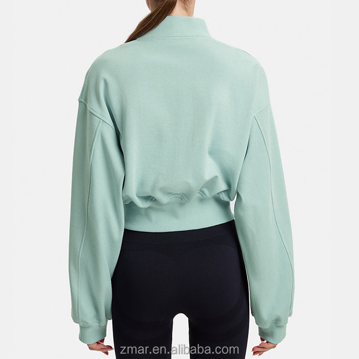 ZM-889 Custom Bomber Jacket Women's Jacket With Loose Sleeves and Double-zip Zipper Sports Jacket Coat
