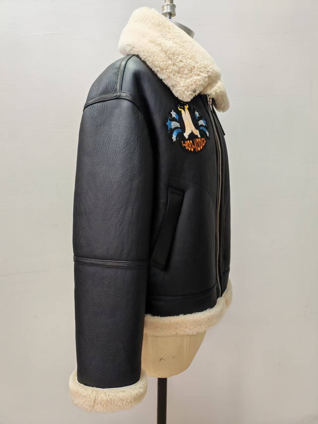 Women's Shearling Jacket Detail View