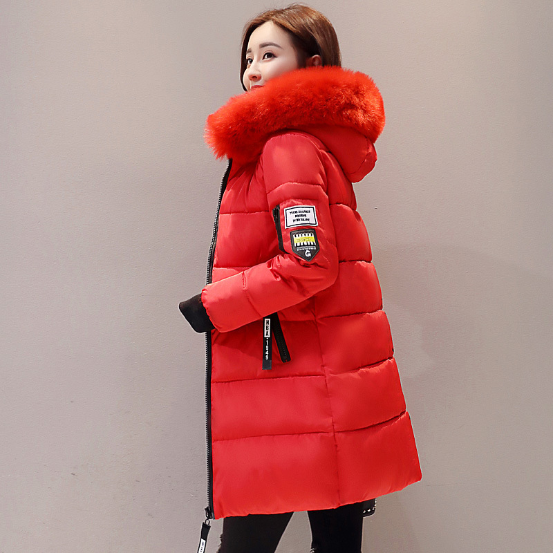 PASUXI Winter Women's Long Coat Mid-Length Parka With Big Fur Collar Warm Jacket With Padding Cheap Wholesale