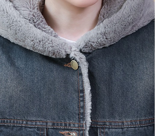 2021 New Design Fashion Warm Custom Lady Denim Jacket Coat Loose Plus Size Women Winter Faux Fur Jeans Jacket/women Jacket