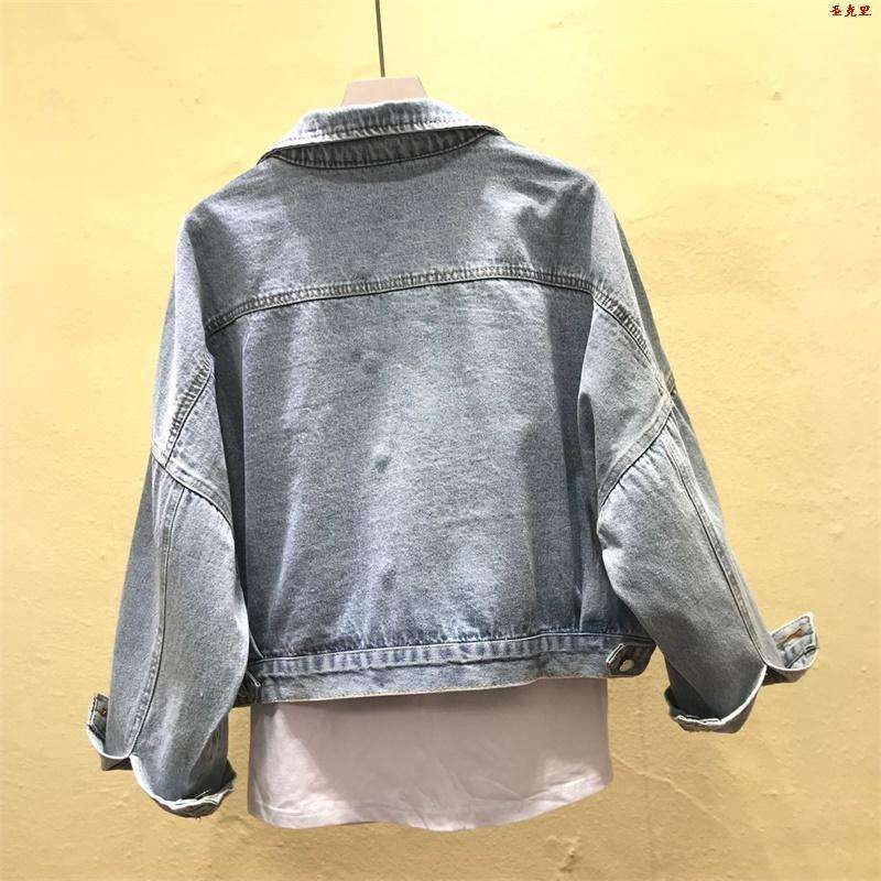 LILUO 2025 Women's Custom Jeans Jacket Rhinestone Denim Woman Jacket Fashion Loose Fit Denim Jacket