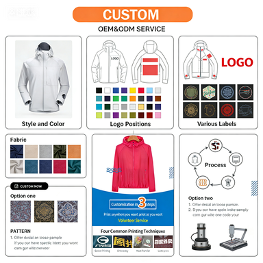 Unisex UPF 50+ Water Resistant Skin Coat with Custom Logo-Lightweight Thin Quick-Dry Windbreaker for Men &amp; Women Hiking