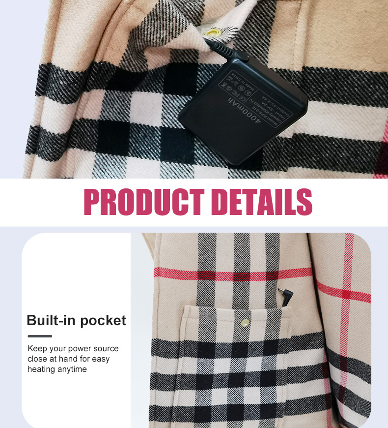 Women Casual Polyester Heated Coat Regular Winter Parka Electric Thermal Waterproof Outdoor Hooded Outerwear Short USB