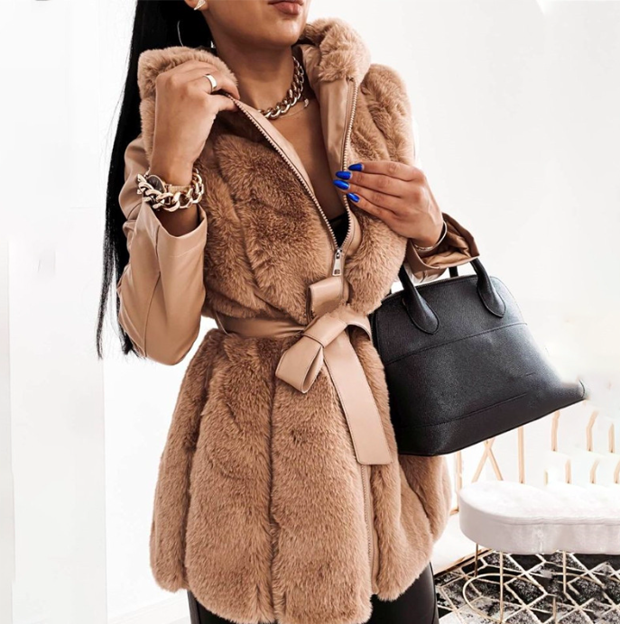 Lady fur jacket front