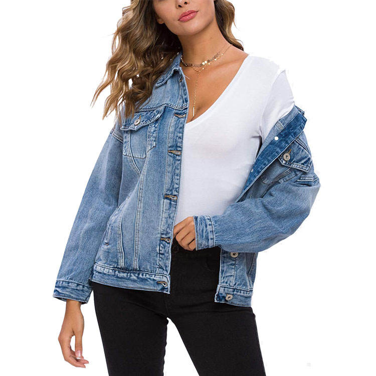 Women Denim Jacket Pocket Detail