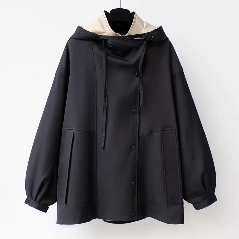 Wholesale 2024 Spring and Autumn Womens Windbreaker Jacket Leisure Fashion Hooded Jacket Women's Trench Coats