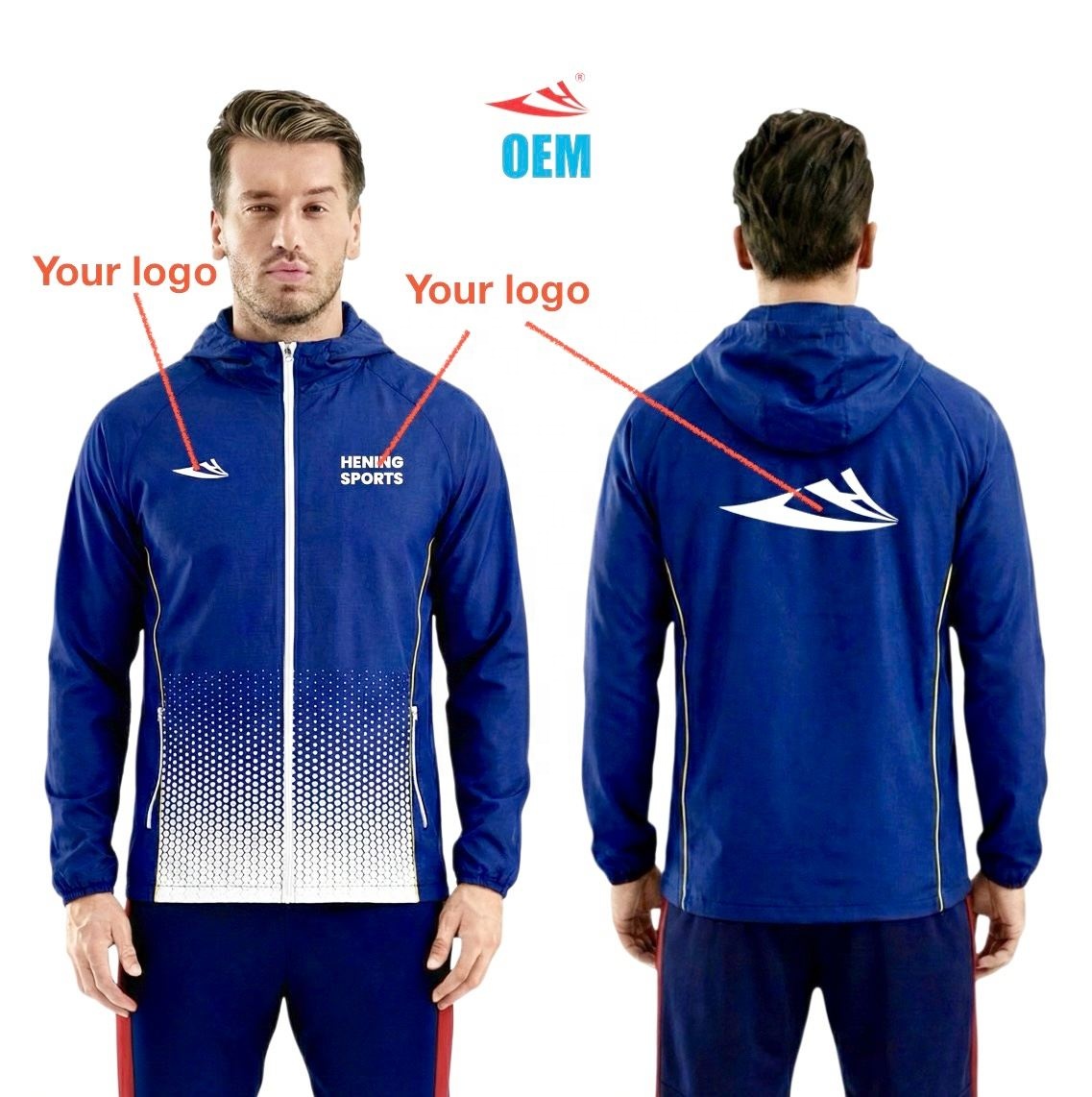 Jacket Windbreaker Men Women Custom Logo Nylon Waterproof Light Zip up Jackets for Outdoor Running Workout Sport Tracksuit