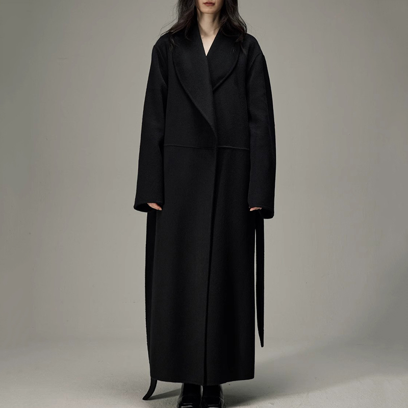 Weshallo Custom Winter Luxury Long Camel Hair Woolen Coats Double Faced Wool Trench Coat for Women