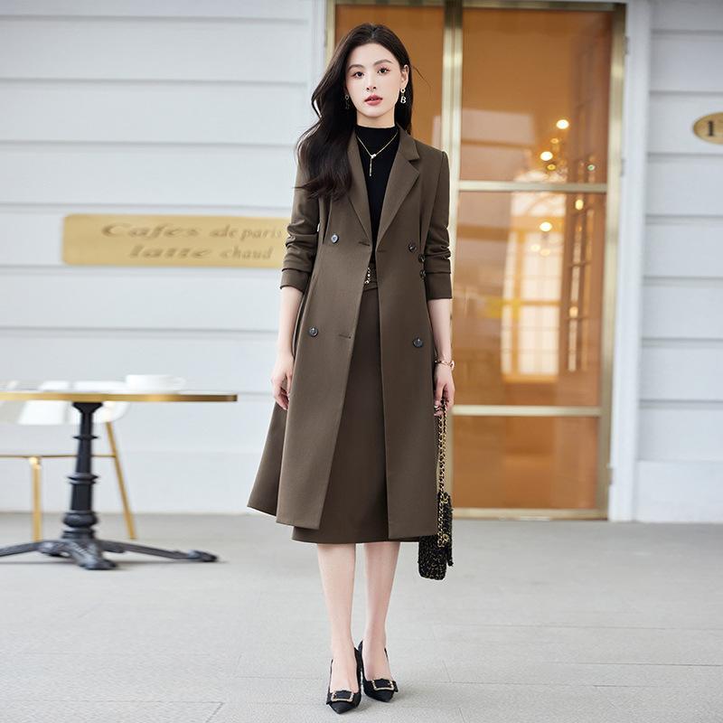 2026 New Style Trench Coat for Women, Spring and Autumn Fashionable Elegant Long, Korean-Style Casual Suit for Women