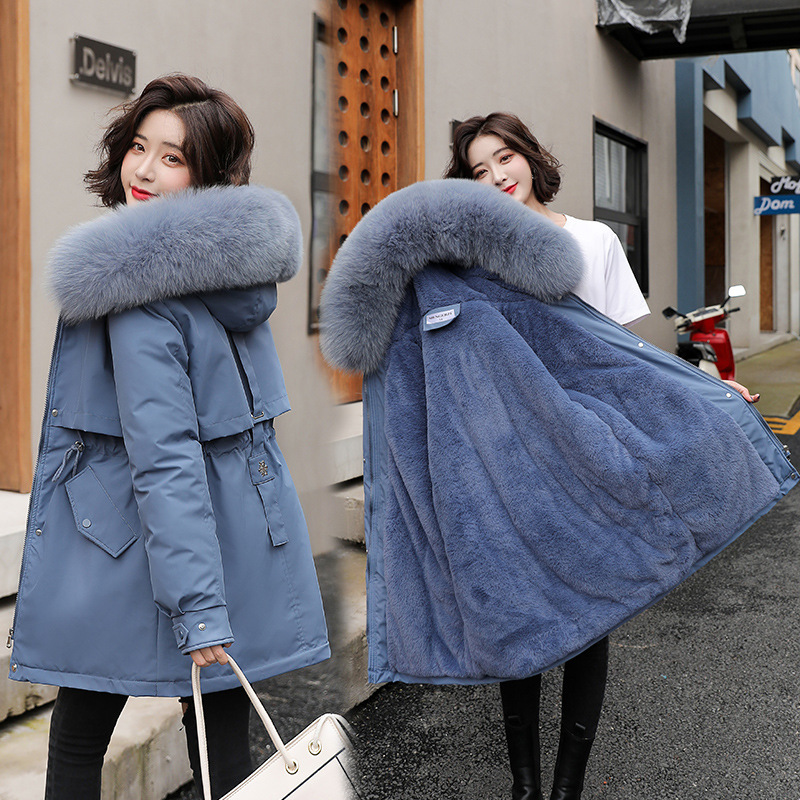 Cheap Clothes Women's Winter Casual Coat Fur Parka Women With Wool Collar Winter Jackets for Ladies Winter Clothes for Women