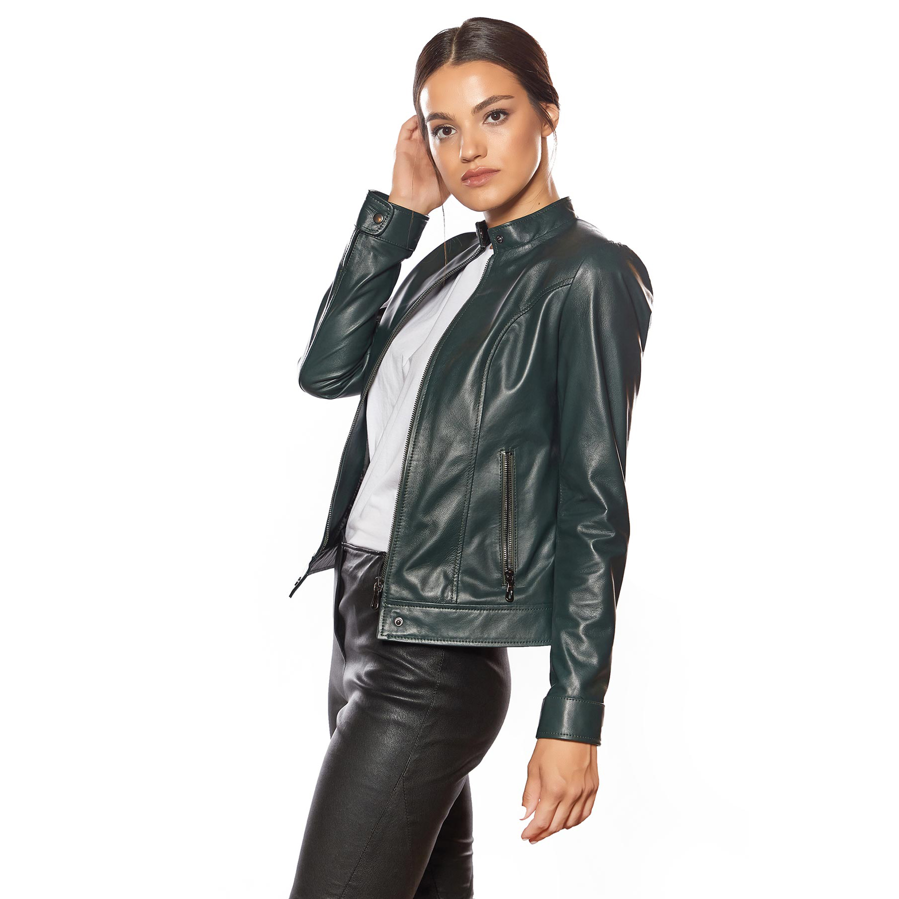 High Quality Women's Leather Fashion Jacket Custom Made with Your Own Design Multi-Color Wholesale Supply