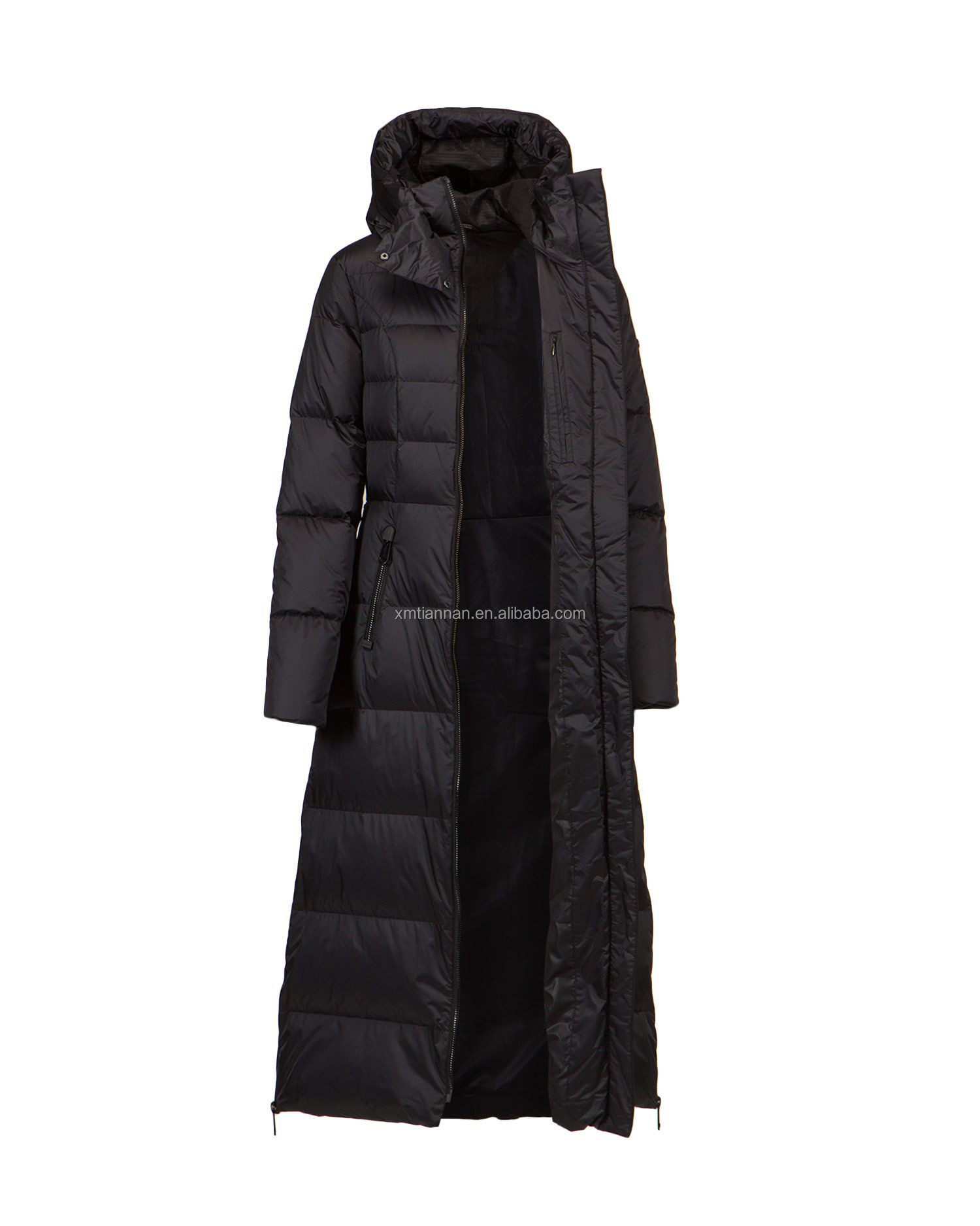 Extra-Long Quilted Goose Down Parka Women's Puffer Down Jacket Detail 2