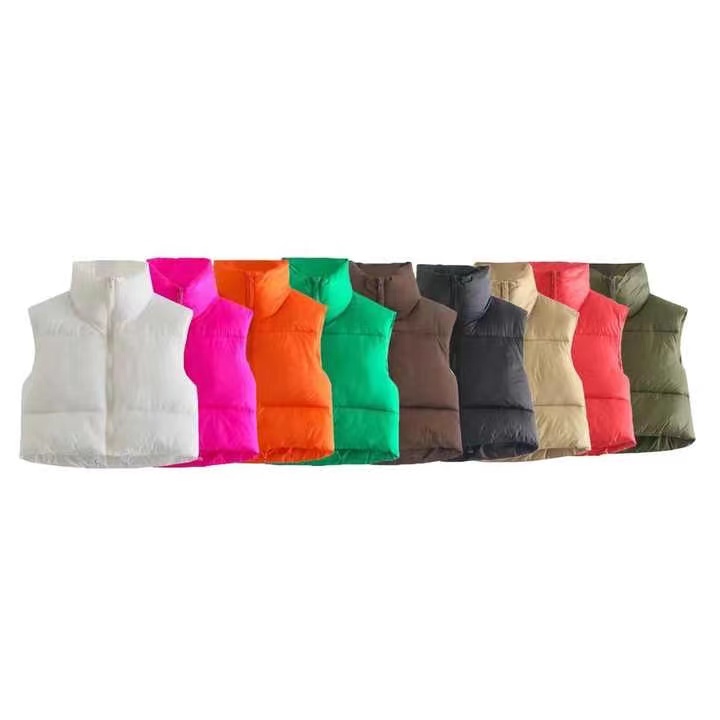 Custom Women Puffer Bubble Crop Vest Coats Puff Ladies Jackets Coats Down Coats Plus Size Women Winter Fashion Jackets
