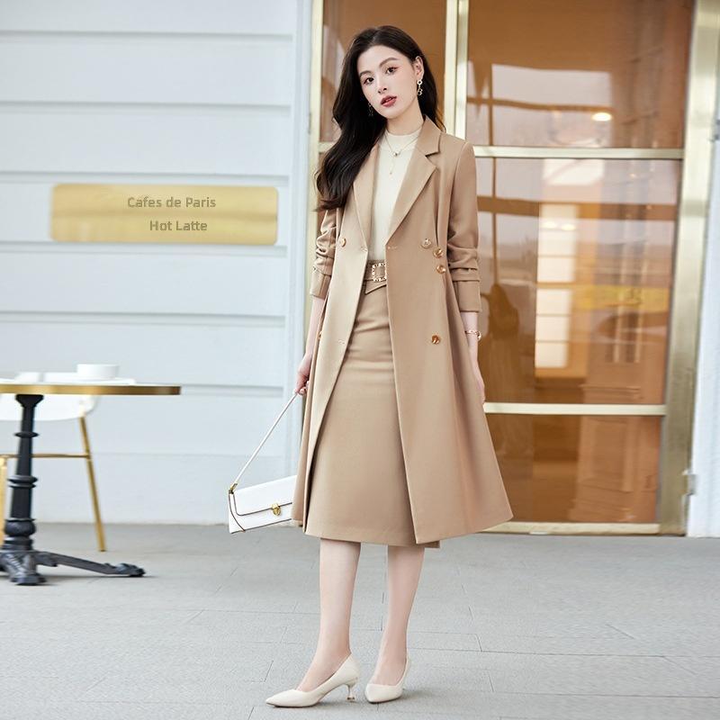 2026 New Style Trench Coat for Women, Spring and Autumn Fashionable Elegant Long, Korean-Style Casual Suit for Women