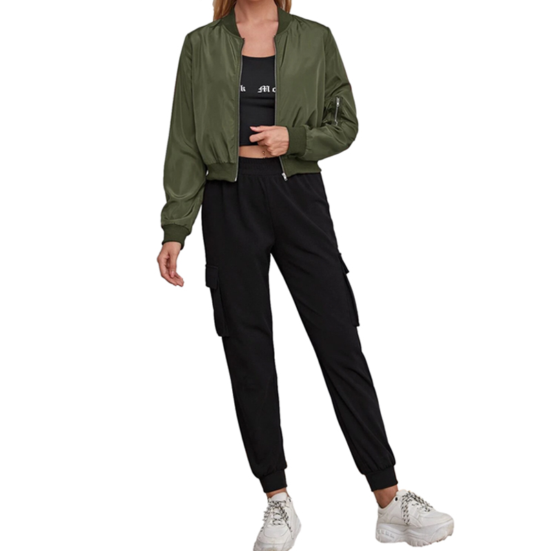 Custom Ladies Jacket Outdoor Windbreaker Polyester Zip up Unisex Jacket Bomber Jacket for Women