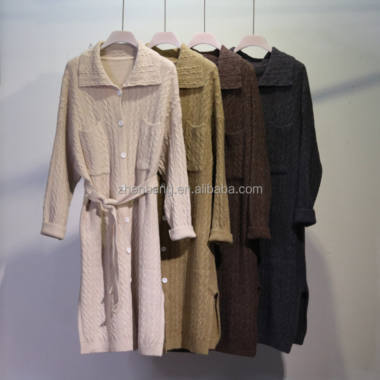 Dropshipping Ladies Fall Autumn Winter Fashion Thick Knit Custom Woman Sweater Knit Women Cardigan Sweater