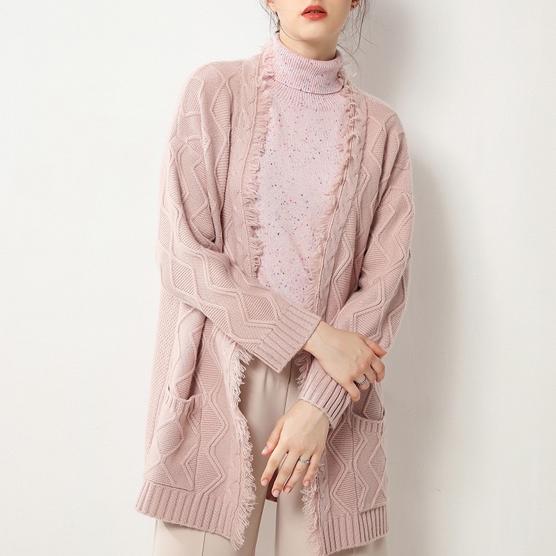 Custom Women Sweater Knitwear Girls Knit Winter Long Sleeve Ladies Oversized Knitted Cashmere Cardigan Sweater Women