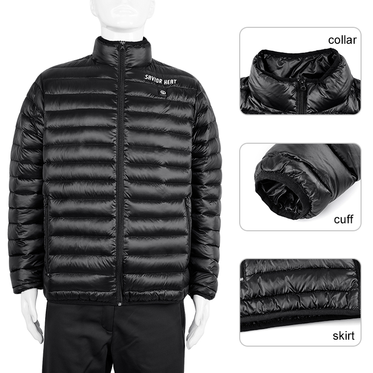 Customized Men Women's Stand Windbreaker 7.4v Rechargeable Lithium Battery USB Heated Jacket Embroidery Winter Electric Clothing