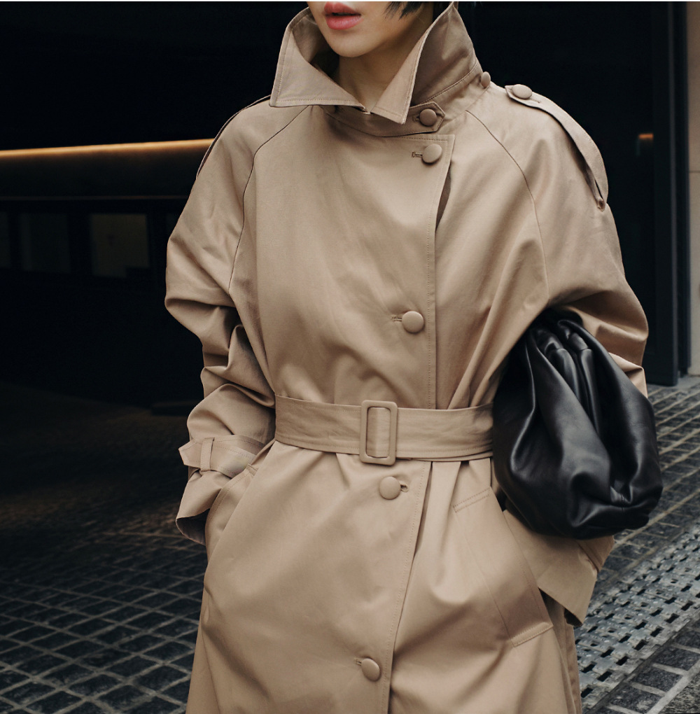 Wholesale Clothing Women's New Style Solid Color Windbreaker Jackets Simple Design Autumn Winter Clothes for Women Coat