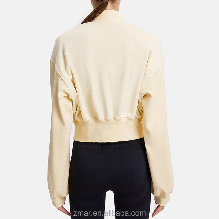 ZM-889 Custom Bomber Jacket Women's Jacket With Loose Sleeves and Double-zip Zipper Sports Jacket Coat