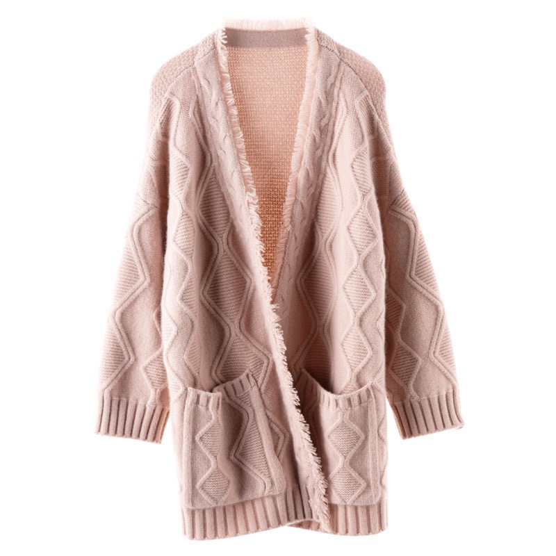 Custom Women Sweater Knitwear Girls Knit Winter Long Sleeve Ladies Oversized Knitted Cashmere Cardigan Sweater Women