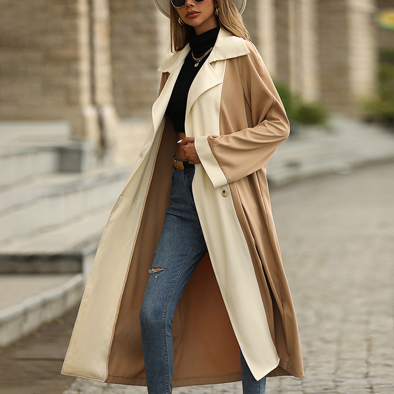 PRETTY STEPS Fall 2024 Foreign Trade Cross-border Women's Long Casual Trench Coat Autumn/Winter Large Coat 100% Polyester Loose