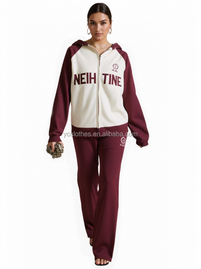 Women's Autumn Eco-Friendly Quilted Sports Coat Windbreaker Blouson Logo Front Stand Collar Knitted Embroidered Letters Thick