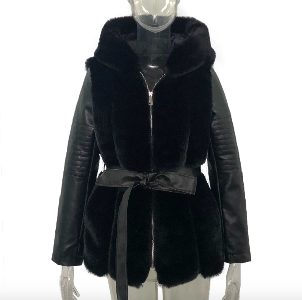 Elegant Women's Winter Warm Clothing Jacket Coat Solid WIth Hooded Casual Parkas Fur Coat Zipper Winter Jackets Faux Fur Coat