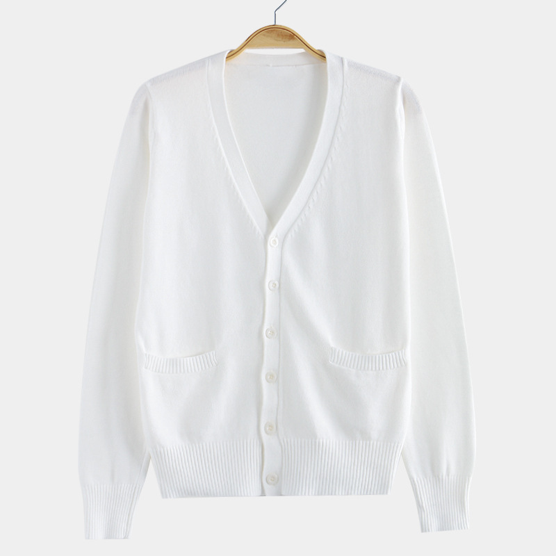 Custom Women V Neck Buttons Pockets Long Sleeves Cardigan Knitwear Cotton Custom Pattern Cardigan Knit Sweater