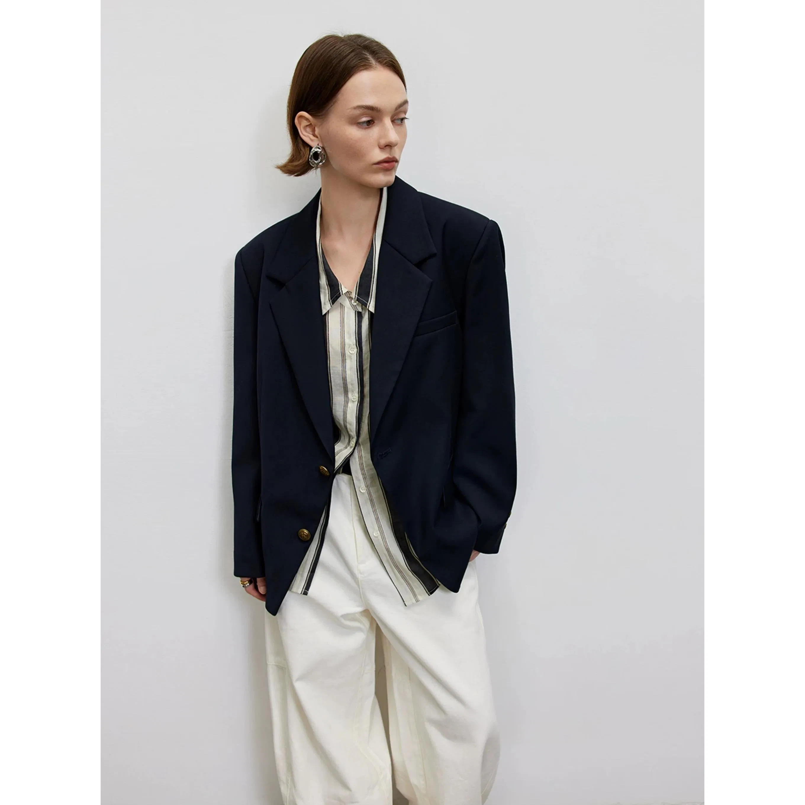 High-End Wholesale Women Casual Suit Customized Loose Fit Blazer for Woman