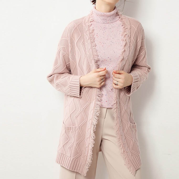 Custom Women Sweater Knitwear Girls Knit Winter Long Sleeve Ladies Oversized Knitted Cashmere Cardigan Sweater Women