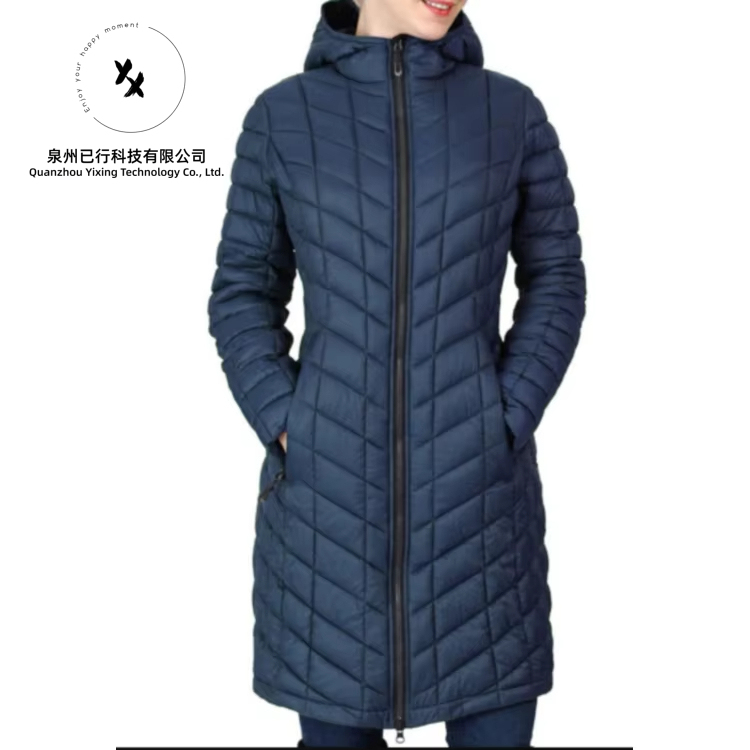 Women Autumn Winter Long Hooded Parka Jacket Cotton Padded Jacket