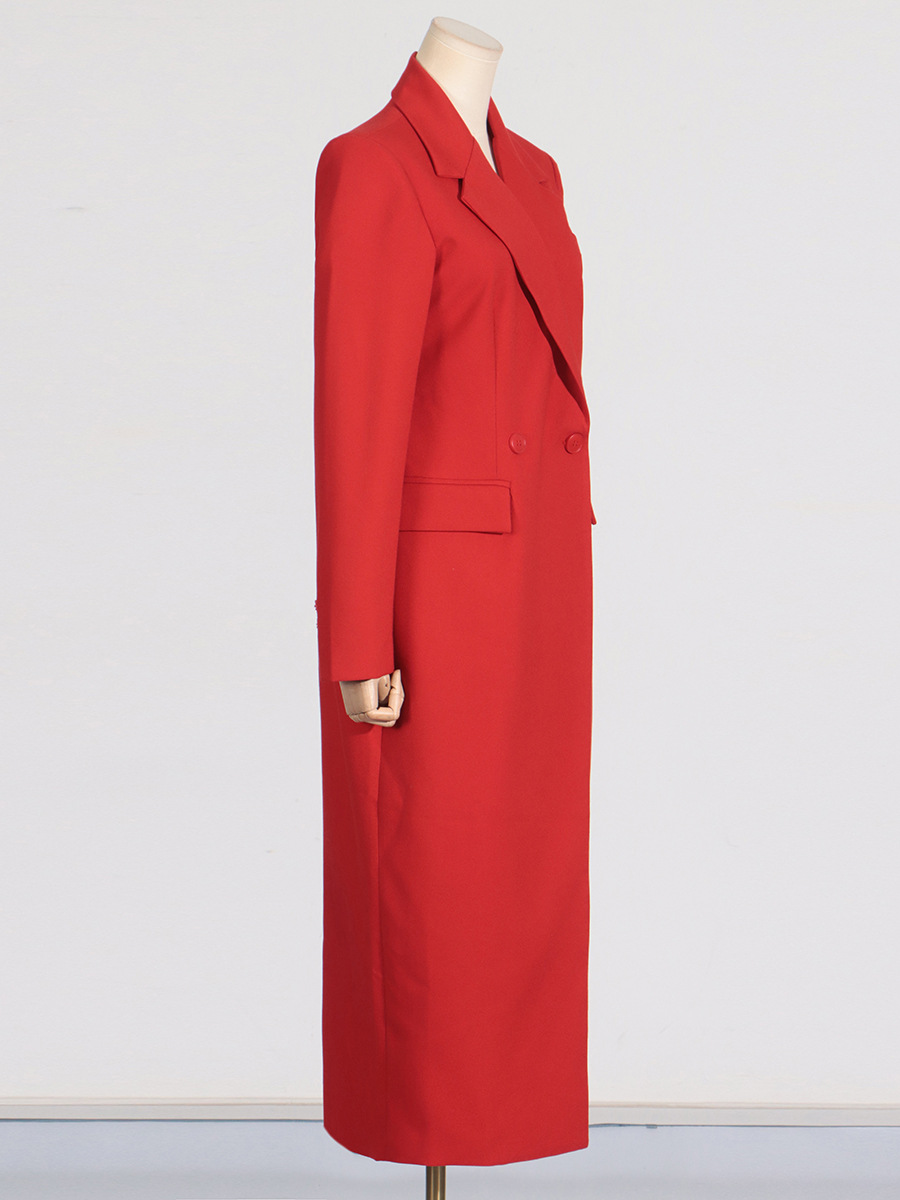 2026 Autumn New High-End Women's Coat European American Socialite Style Trench Outerwear Waisted Slim-Fit Long Suit Jacket