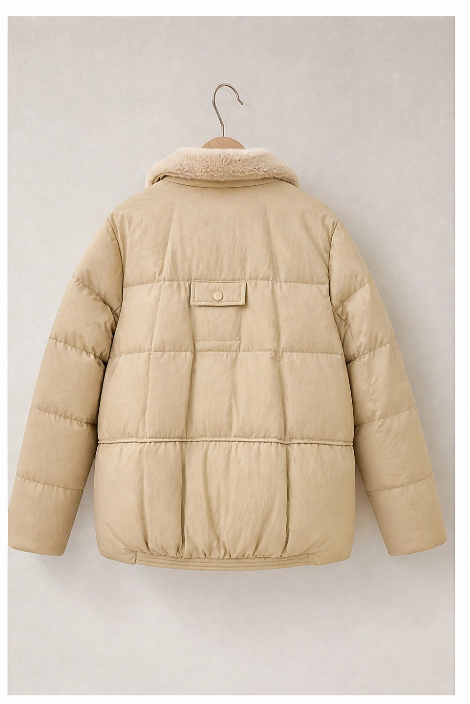 New Autumn Winter Natural Mink Fur Collar Down Jacket, Women's Short Waist-Cinching Slimming Quilted Puffer for Daily Wear