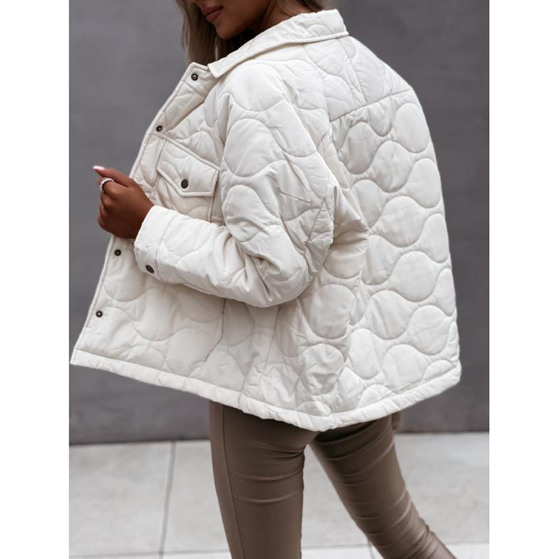 Outdoor Casual Button Padded Cozy Coat Ladies Puffer Jackets