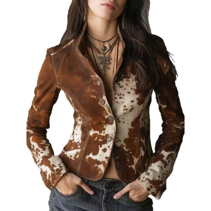 Elegant Women's Blazer with Single Button and Unique Design