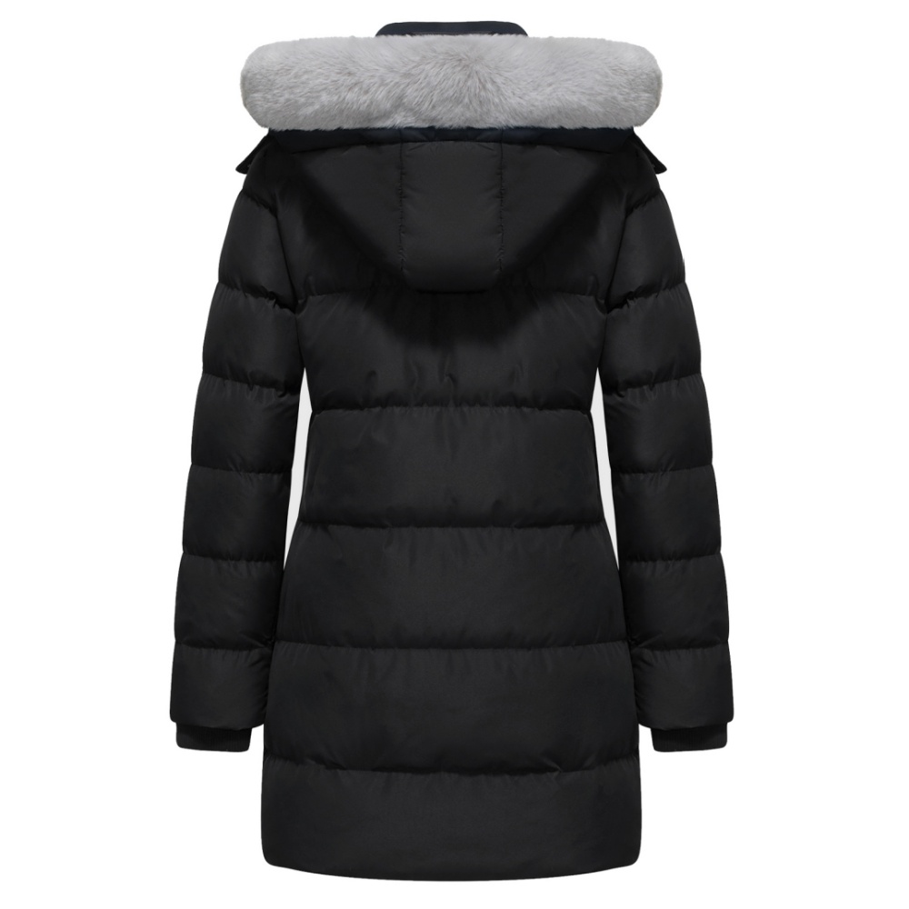 Oelise Women's Winter Thick Puffer Coat Solid Breathable Woven Front Zipper Warm Snow Jacket with Removable Hood