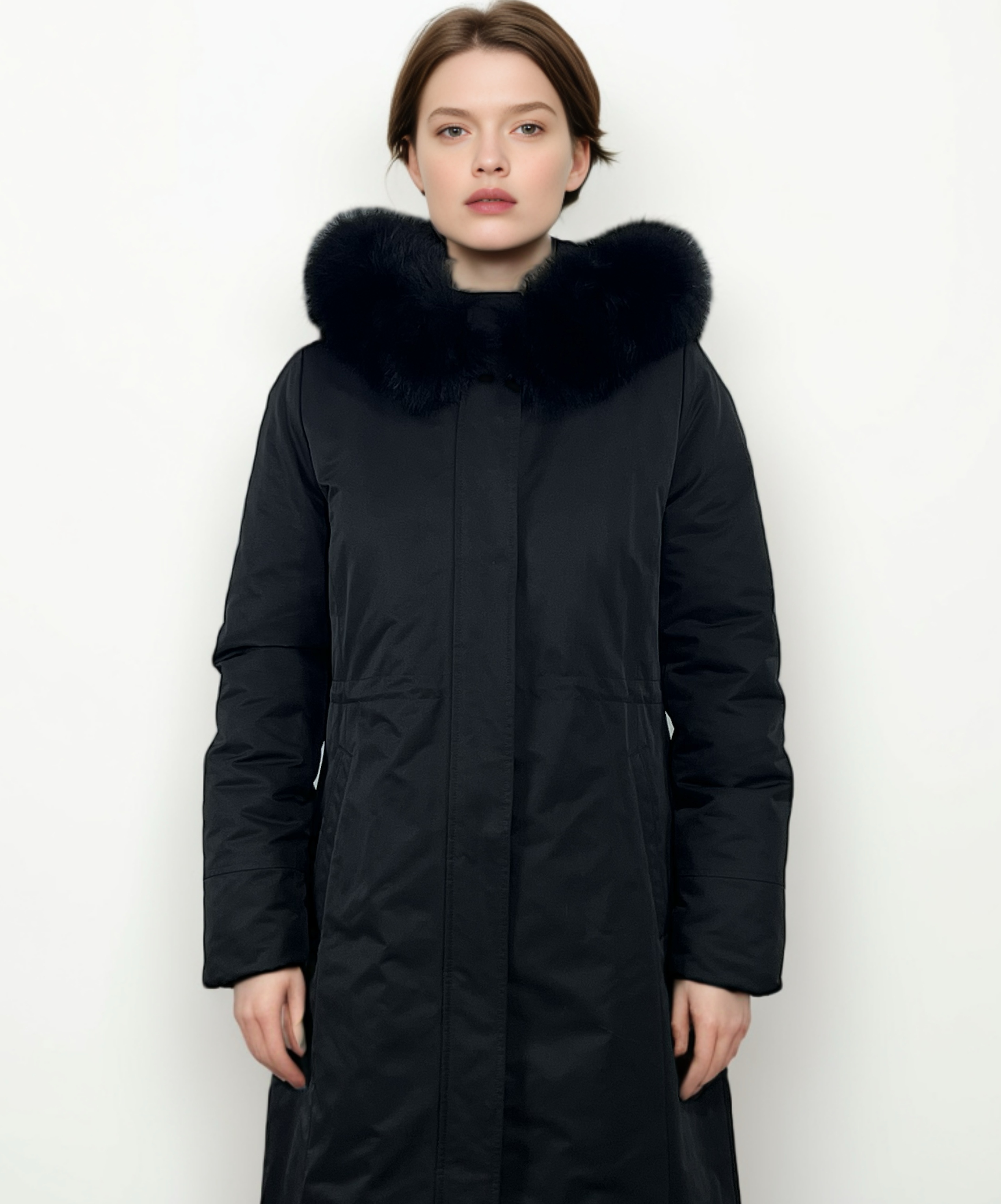 Customizable Black Duck Down Jacket Warm Winter Parka Coat for Women Outdoor Cold Weather Wear, Casual Coat, Best with Denim