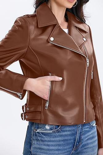 Spring 2025 Leather Jacket for Women Winter Red Dark Brown Plus Size Pakistan Style Ladies Leather Outerwear Women's Jackets