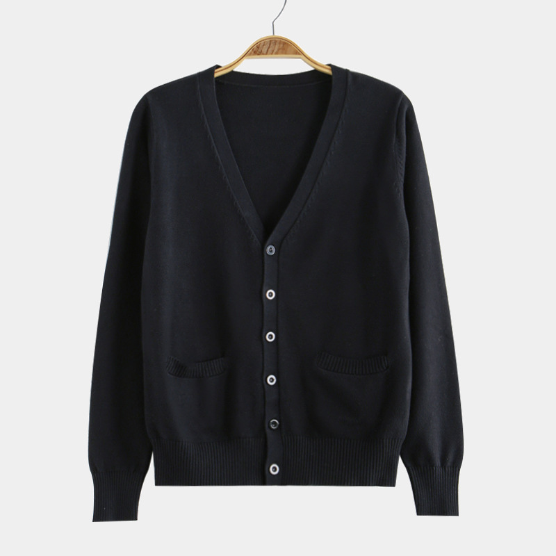 Custom Women V Neck Buttons Pockets Long Sleeves Cardigan Knitwear Cotton Custom Pattern Cardigan Knit Sweater