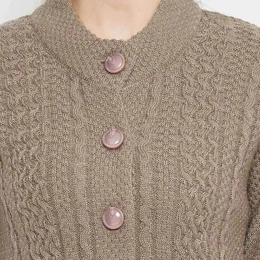 Ladies High Quality Knitted Cardigan Sweaters for Adults Casual Solid Color Hand Knitted Women Cardigan Sweaters Regular