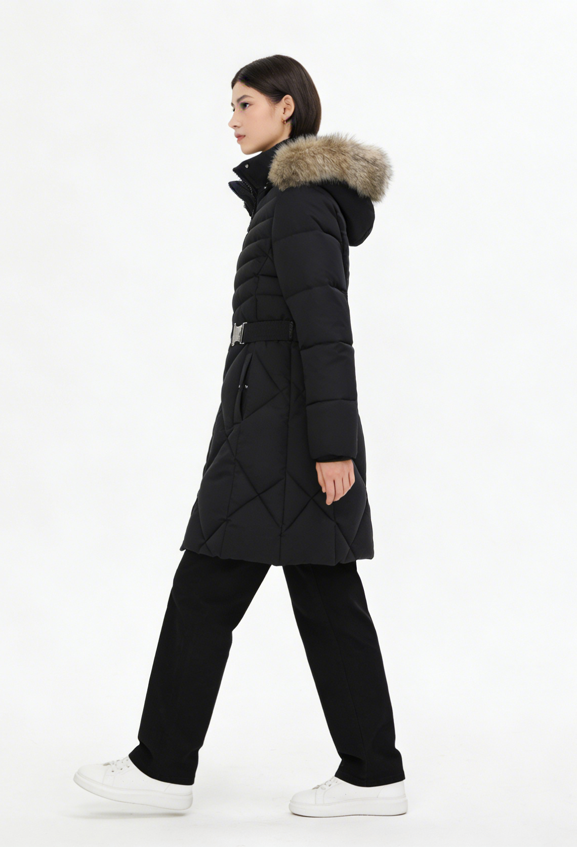 High Quality Women's Puffer Jacket Custom Design Hooded Solid Color Full Sleeves Breathable Knitted Winter Clothing Front Zipper