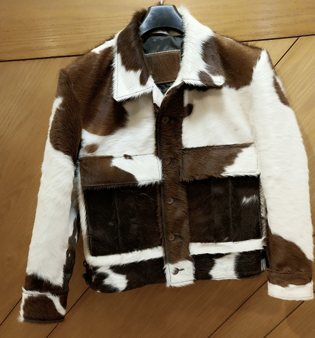 Premium Handmade Women's Cowhide Leather Woven Windbreaker Jacket Geometric Pattern Crystal Decoration Breathable Design Nylon