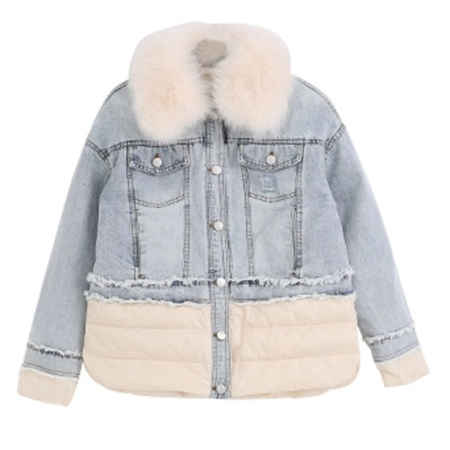 Veste En Jean Doudoune Pour Femme Manteau Women Jeans Denim Jacket